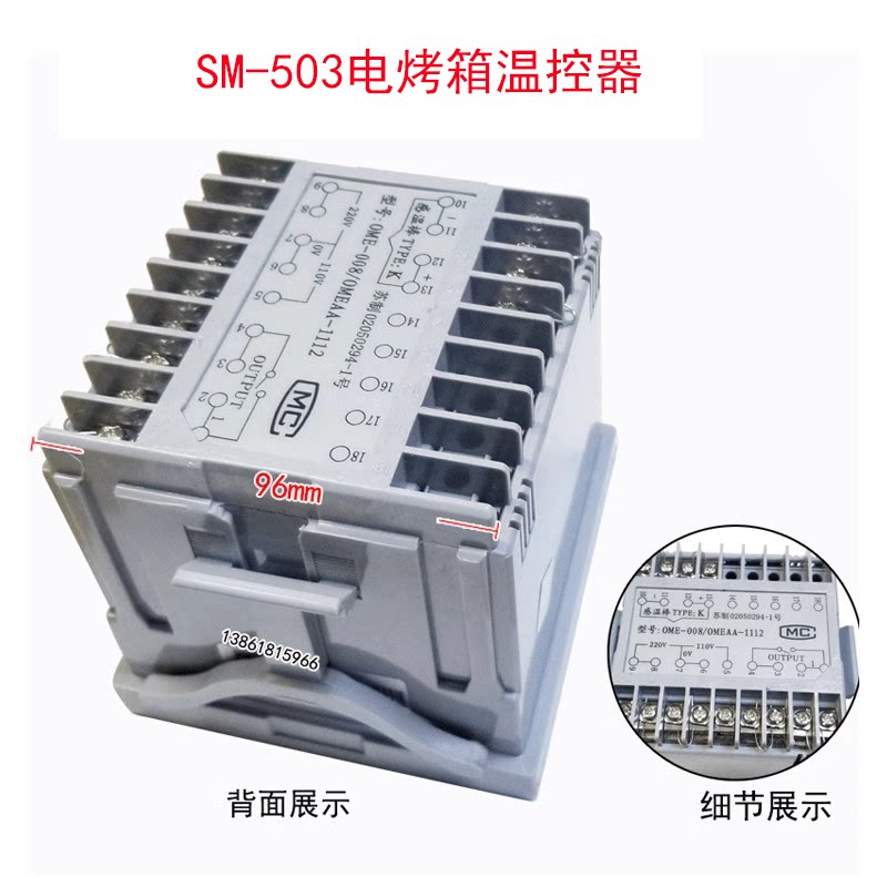 Rear terminal view of a supplied digital temperature controller sample